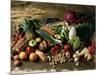 Assortment of Fruits, Vegetables & Nuts-null-Mounted Photographic Print