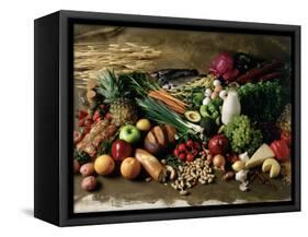 Assortment of Fruits, Vegetables & Nuts-null-Framed Stretched Canvas