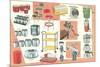 Assortment of Kitchen Goods-null-Mounted Art Print