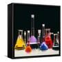 Assortment of Laboratory Flasks Holding Solutions-Tek Image-Framed Stretched Canvas