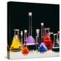 Assortment of Laboratory Flasks Holding Solutions-Tek Image-Stretched Canvas