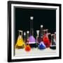 Assortment of Laboratory Flasks Holding Solutions-Tek Image-Framed Photographic Print