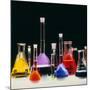 Assortment of Laboratory Flasks Holding Solutions-Tek Image-Mounted Photographic Print