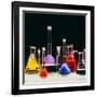 Assortment of Laboratory Flasks Holding Solutions-Tek Image-Framed Photographic Print