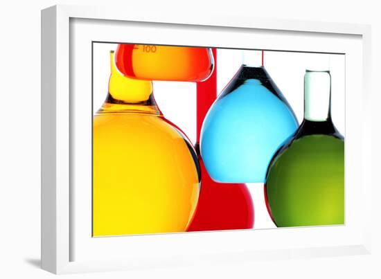 Assortment of Laboratory Glassware Flasks-Colin Cuthbert-Framed Photographic Print