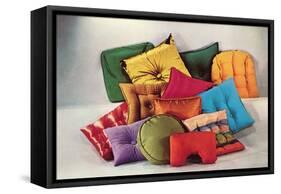 Assortment of Pillows, Retro-null-Framed Stretched Canvas