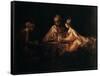 Assuerus, Haman and Esther, 1660-Rembrandt van Rijn-Framed Stretched Canvas