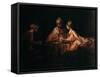 Assuerus, Haman and Esther, 1660-Rembrandt van Rijn-Framed Stretched Canvas