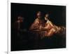 Assuerus, Haman and Esther, 1660-Rembrandt van Rijn-Framed Giclee Print