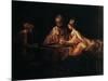 Assuerus, Haman and Esther, 1660-Rembrandt van Rijn-Mounted Giclee Print