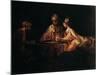 Assuerus, Haman and Esther, 1660-Rembrandt van Rijn-Mounted Giclee Print