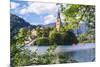 Assumption of Mary Church on an island at Lake Bled, Gorenjska, Balkan Peninsula, Carniola, Sloveni-Miva Stock-Mounted Photographic Print