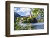 Assumption of Mary Church on an island at Lake Bled, Gorenjska, Balkan Peninsula, Carniola, Sloveni-Miva Stock-Framed Photographic Print