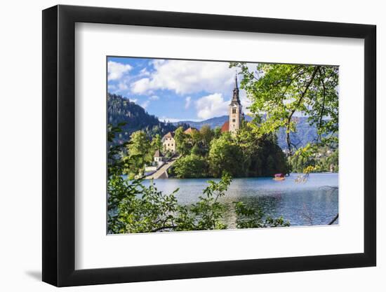 Assumption of Mary Church on an island at Lake Bled, Gorenjska, Balkan Peninsula, Carniola, Sloveni-Miva Stock-Framed Photographic Print