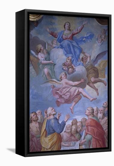 Assumption of Mary, Fresco-Giuseppe Mattia Borgnis-Framed Stretched Canvas