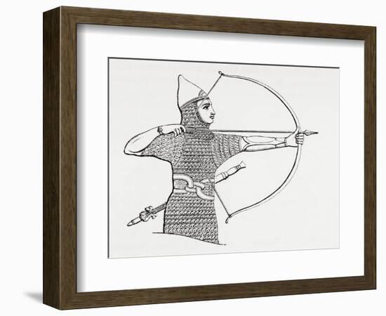 Assyrian Archer Wearing a Cuirass, from the Imperial Bible Dictionary, Published 1889-null-Framed Giclee Print