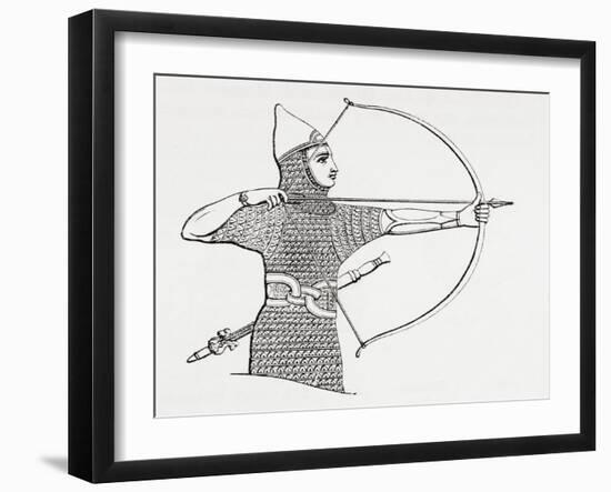 Assyrian Archer Wearing a Cuirass, from the Imperial Bible Dictionary, Published 1889-null-Framed Giclee Print