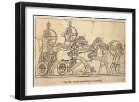 Assyrian Battle Scene with Standard Bearers-Layard's Nineveh-Framed Art Print