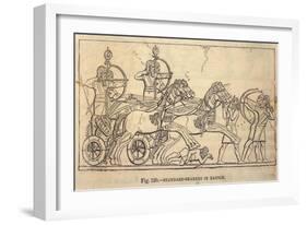 Assyrian Battle Scene with Standard Bearers-Layard's Nineveh-Framed Art Print