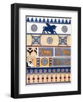 Assyrian Brick and Tile Design, 1933-1934-null-Framed Premium Giclee Print