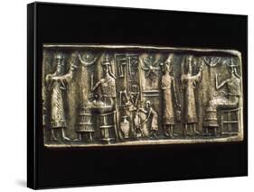 Assyrian Cylindrical Seal-null-Framed Stretched Canvas