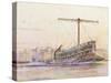 Assyrian Galley, Watercolour Reconstruction, Late 19th - Early 20th Century-Albert Sebille-Stretched Canvas