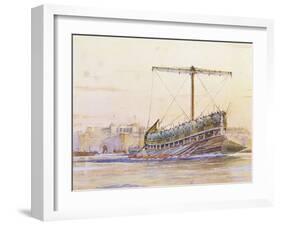 Assyrian Galley, Watercolour Reconstruction, Late 19th - Early 20th Century-Albert Sebille-Framed Giclee Print