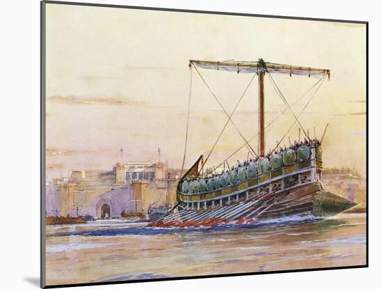 Assyrian Galley-null-Mounted Giclee Print