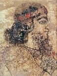 Head of a Bearded Man, from Tell-Ahmar, Syria (Fresco)-Assyrian-Mounted Giclee Print