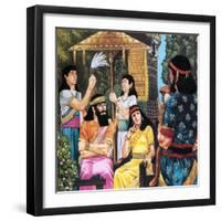 Assyrian King and Queen Receiving a Monkey-Richard Hook-Framed Giclee Print