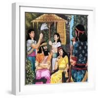 Assyrian King and Queen Receiving a Monkey-Richard Hook-Framed Giclee Print