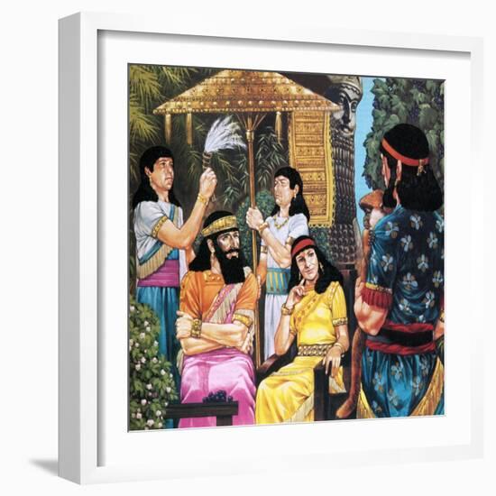 Assyrian King and Queen Receiving a Monkey-Richard Hook-Framed Premium Giclee Print