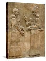 Assyrian Low-Relief of Sargon II and Dignitary-null-Stretched Canvas