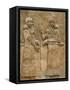 Assyrian Low-Relief of Sargon II and Dignitary-null-Framed Stretched Canvas