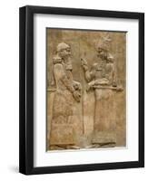 Assyrian Low-Relief of Sargon II and Dignitary-null-Framed Photographic Print