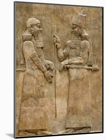 Assyrian Low-Relief of Sargon II and Dignitary-null-Mounted Photographic Print