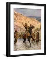 Assyrian Rabshakeh demands surrender of Jerusalem - Bible-William Brassey Hole-Framed Giclee Print