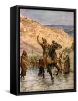 Assyrian Rabshakeh demands surrender of Jerusalem - Bible-William Brassey Hole-Framed Stretched Canvas