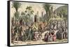 Assyrian: Reception of a victorious general,-Heinrich Leutemann-Framed Stretched Canvas