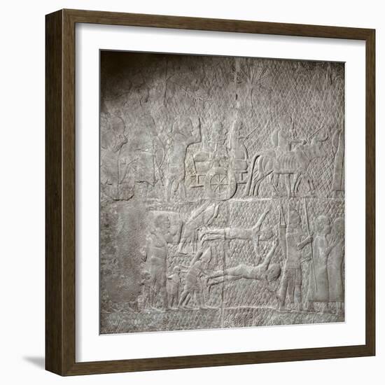 Assyrian relief from the palace of Sennacherib, Nineveh, Iraq, c701 BC-Werner Forman-Framed Giclee Print