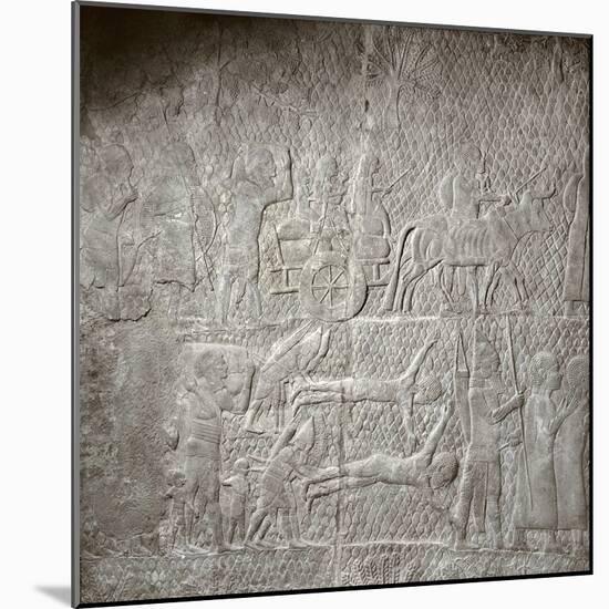 Assyrian relief from the palace of Sennacherib, Nineveh, Iraq, c701 BC-Werner Forman-Mounted Giclee Print