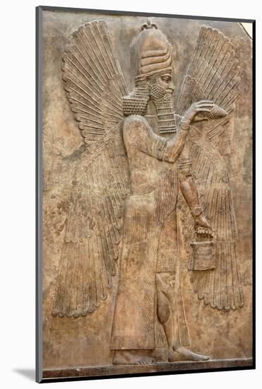 Assyrian Relief of Winged Genie-null-Mounted Photographic Print