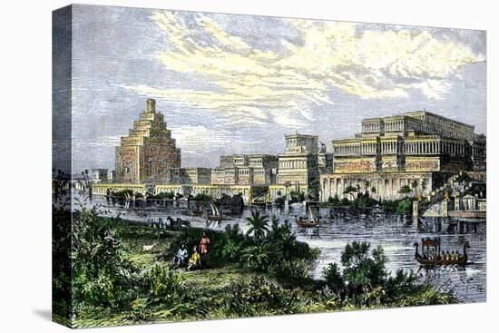 Assyrian Royal Palace at Nineveh on the Tigris River, before its Destruction in 612 Bc-null-Stretched Canvas