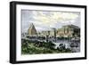 Assyrian Royal Palace at Nineveh on the Tigris River, before its Destruction in 612 Bc-null-Framed Giclee Print