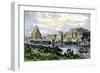 Assyrian Royal Palace at Nineveh on the Tigris River, before its Destruction in 612 Bc-null-Framed Giclee Print