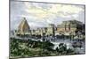 Assyrian Royal Palace at Nineveh on the Tigris River, before its Destruction in 612 Bc-null-Mounted Giclee Print