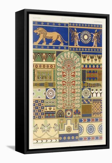 Assyrian Style, Plate XVII, Polychrome Ornament, Engraved by Dufour and Lebreton, Pub.Paris, 1869-Albert Charles August Racinet-Framed Stretched Canvas