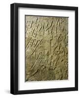 Assyrians Conquering Lachish in 701 BC, Relief from Sennacherib's Palace in Nineveh, Iraq-null-Framed Premium Giclee Print