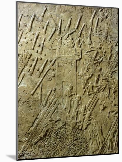 Assyrians Conquering Lachish in 701 BC, Relief from Sennacherib's Palace in Nineveh, Iraq-null-Mounted Giclee Print