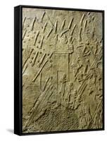 Assyrians Conquering Lachish in 701 BC, Relief from Sennacherib's Palace in Nineveh, Iraq-null-Framed Stretched Canvas